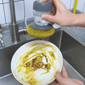 Kitchen Soap Press Dispensing Palm Brush