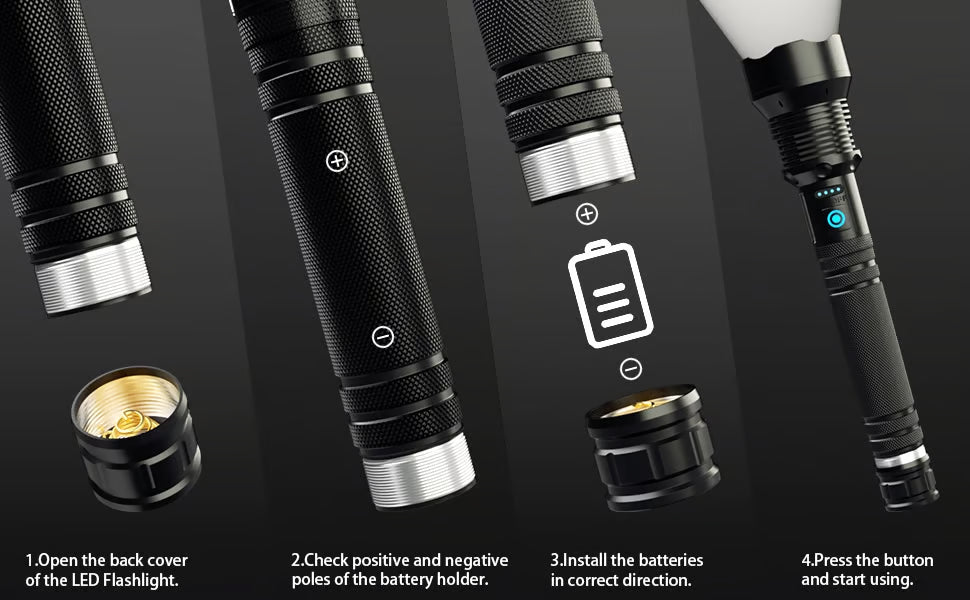 LED Rechargeable Tactical Laser Flashlight Super Bright