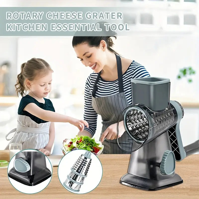 3 in 1 Rotary Cheese Grater Vegetable Slicer