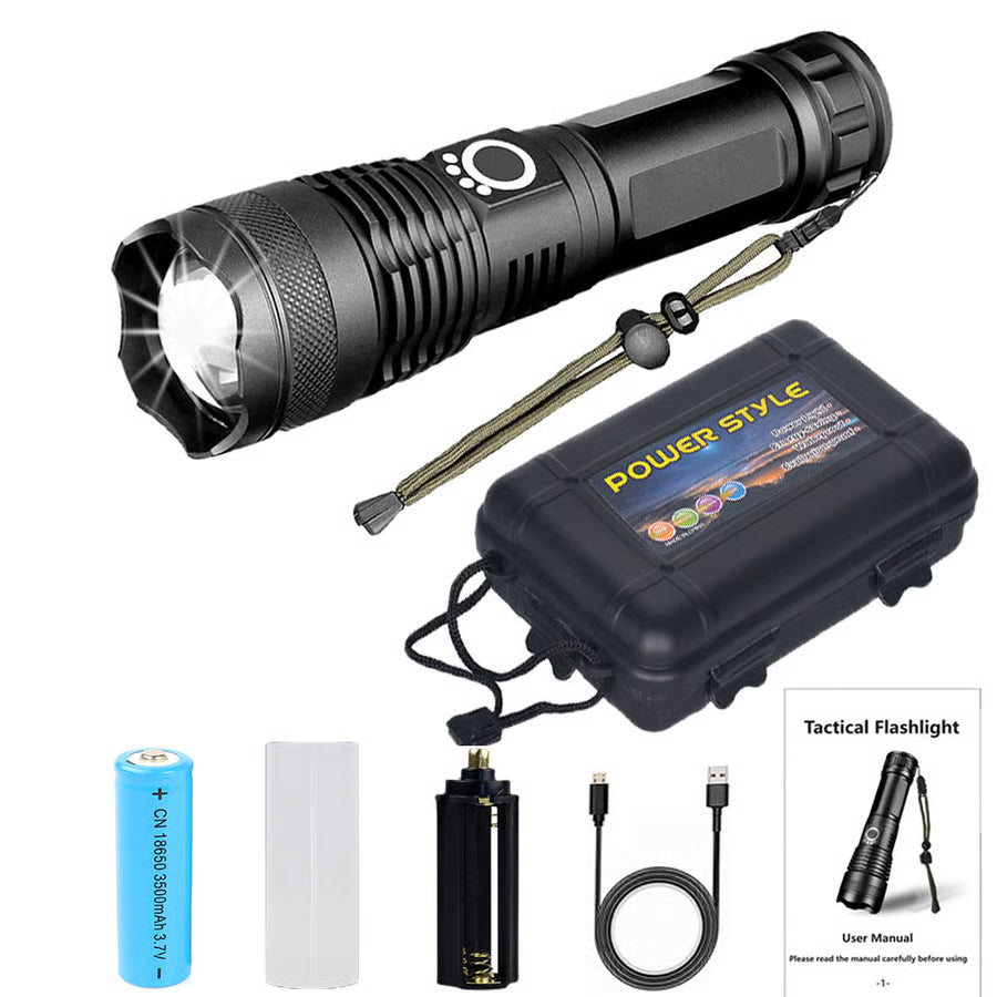 LED Rechargeable Tactical Laser Flashlight Super Bright